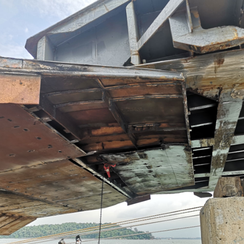 Cropped Out Damaged Bottom Plates & Stiffeners